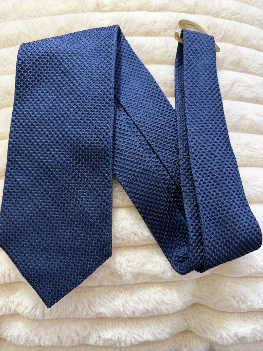 Report - Men's Silk Textured Navy Tie